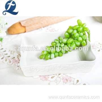 Wholesale Custom White Ceramic Baking Tray